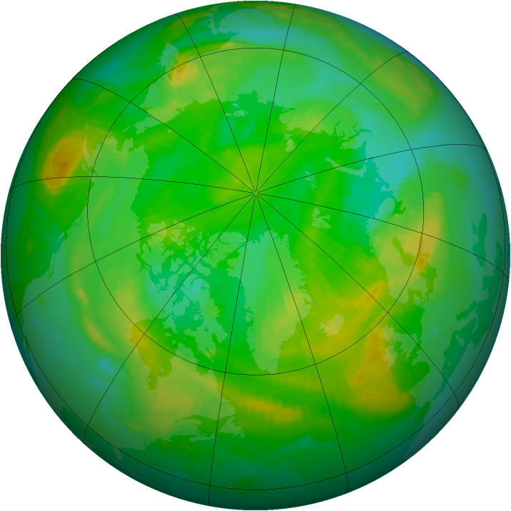 Arctic ozone map for 20 July 1998
